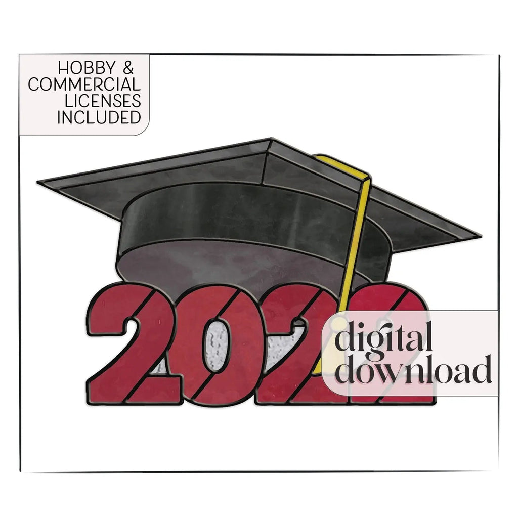 Class of 2022 Graduate Cap Stained Glass Pattern