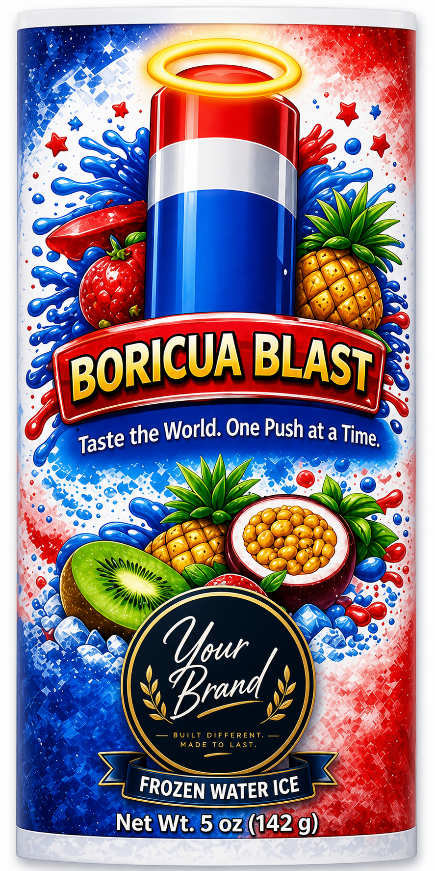 Your Brand Frozen Water Ice - Boricua Blast 5oz