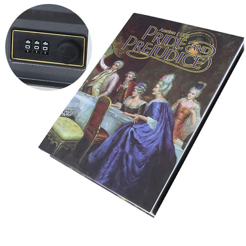 Hidden Book Safe with Key Lock — Metal Interior Stash Box for Cash, Jewelry & Passports — Realistic Classic Book Design