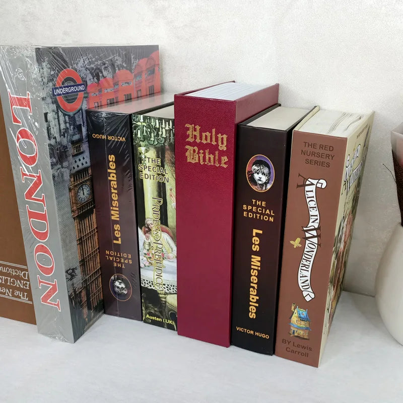 Hidden Book Safe with Key Lock — Metal Interior Stash Box for Cash, Jewelry & Passports — Realistic Classic Book Design