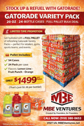 Gatorade Variety Pack (20oz) 24pk - 54 Cases Per Pallet