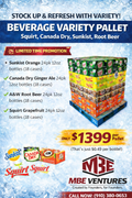 Squirt, Canada Dry, Sunkist, Root Beer (18oz) 24pk - 72 Cases Per Pallet