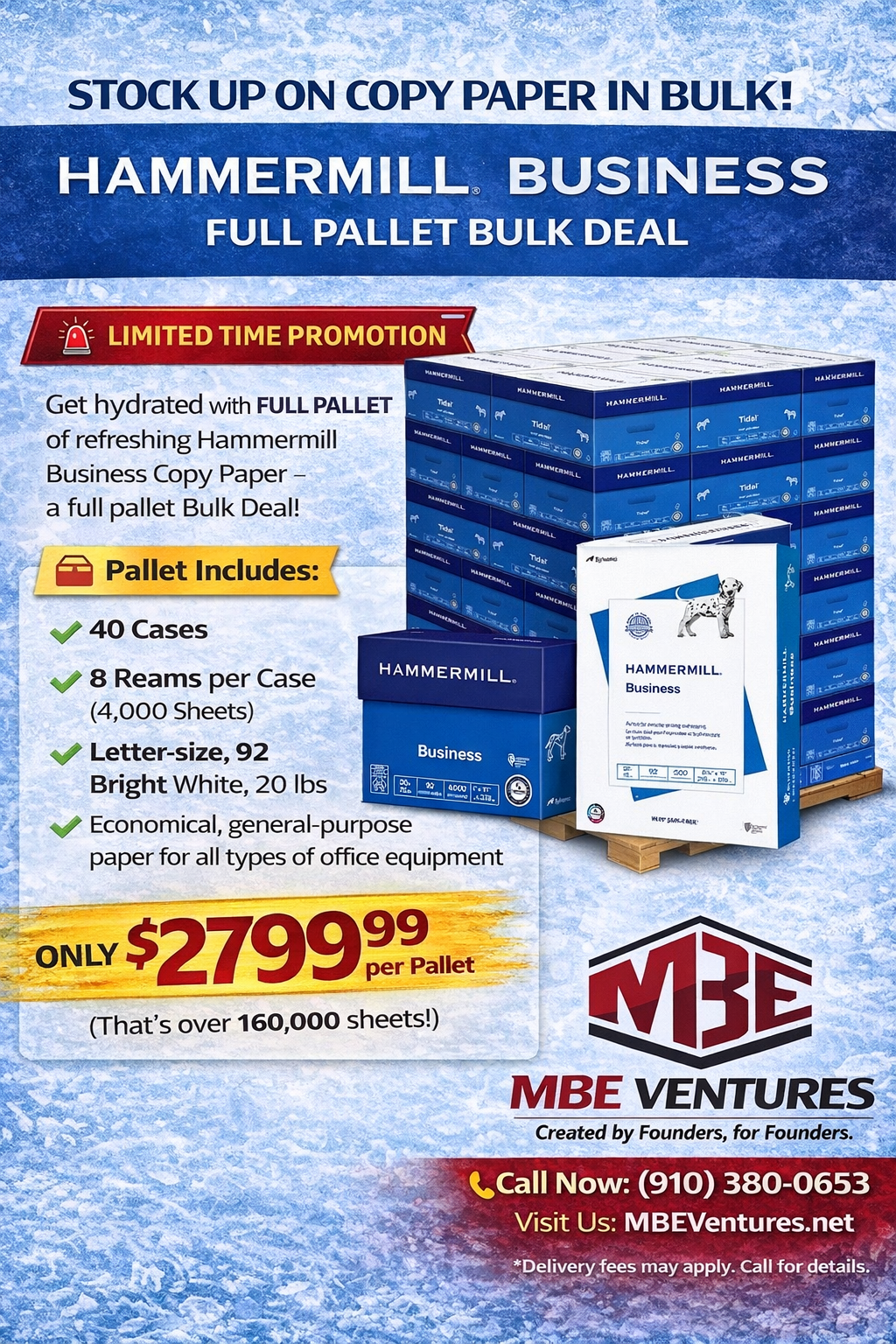 Hammermill Business Copy Paper Full Pallet (40 Cases)