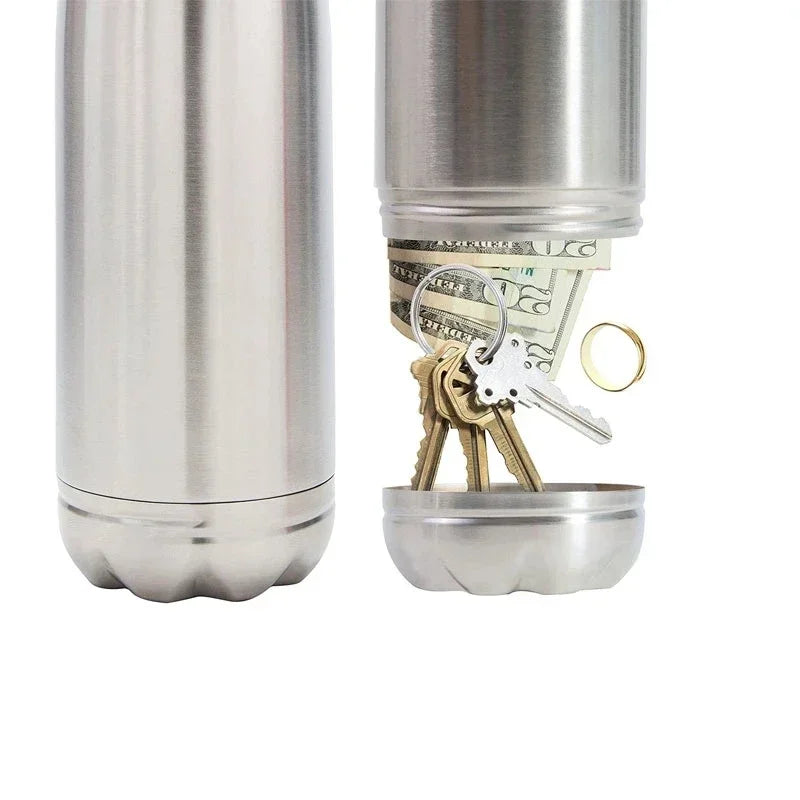 750ml (25.4 oz) Diversion Water Bottle with Hidden Stash — Pill Organizer & Money Compartment, Portable Can Safe with Key Ring
