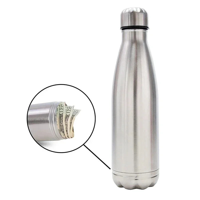 750ml (25.4 oz) Diversion Water Bottle with Hidden Stash — Pill Organizer & Money Compartment, Portable Can Safe with Key Ring