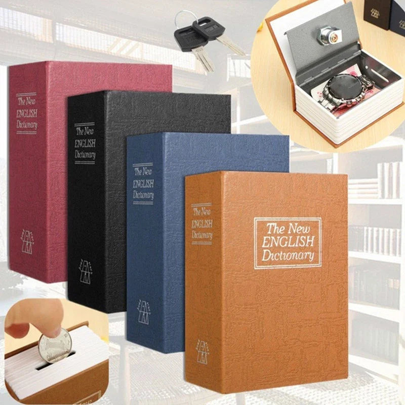 Hidden Book Safe with Combination Lock — Dictionary-Style Secret Money Box (4.5 x 3.2 x 1.8 in / 11.5 x 8 x 4.6 cm)