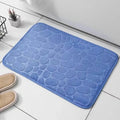 Memory Foam Embossed Velvet Bath Rug – Non-Slip Cobblestone Floor Mat for Bathroom & Living Room (1-Pack)