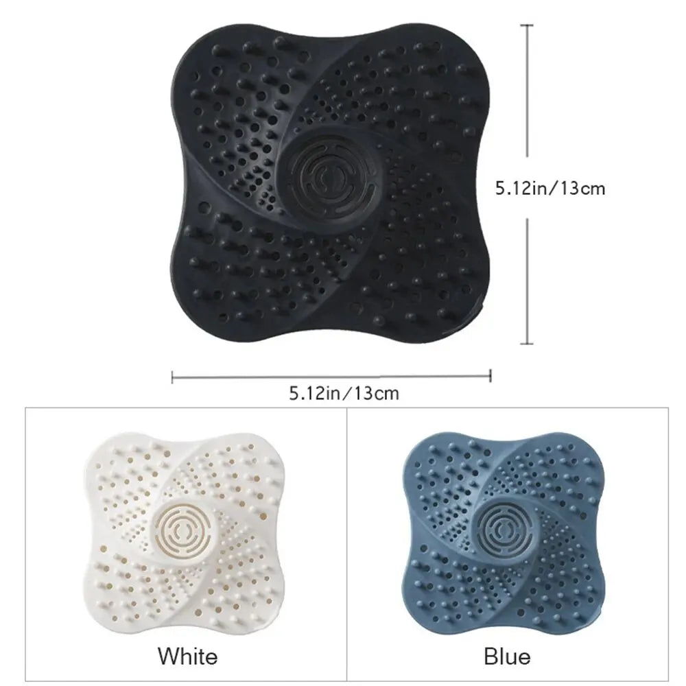 Anti-Clog Hair Catcher Drain Strainer Plug – TPR Shower & Sink Floor Cover (5.1×5.1×0.8 in / 13×13×2 cm)