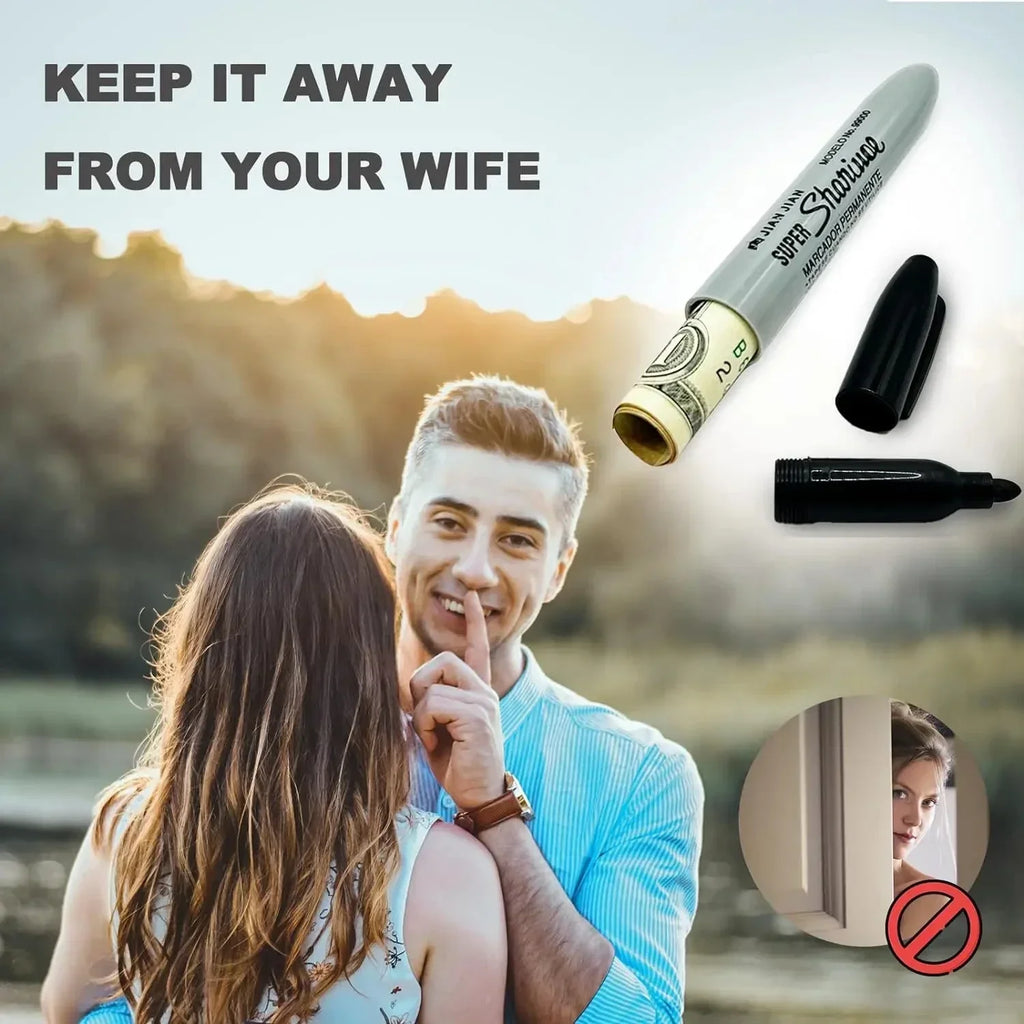 Hidden Compartment Marker Pen Diversion Safe, Discreet Storage for Cash & Jewelry — 14.5 × 1.5 × 1 cm (5.7 × 0.6 × 0.4 in)