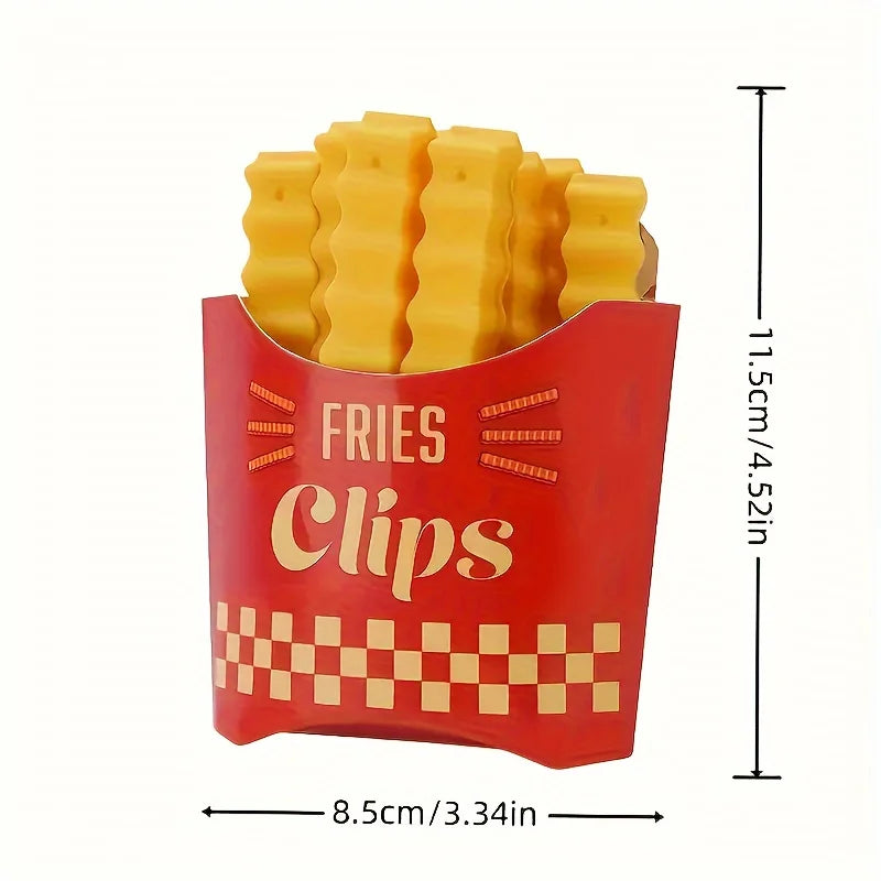 12-Pack French Fry Shaped Bag Clips, Snack & Food Sealing Clips for Chip Bags and Seasonings