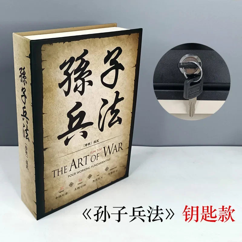 Hidden Book Safe with Key Lock — Metal Book-Shaped Home Safe (8.66 x 5.98 x 1.77 in / 220 x 152 x 45 mm)