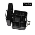 Portable Mini Steel Cash Box with Lock – Coin & Jewelry Safe with Removable Tray, 4.88 x 3.90 x 2.36 in (12.4 x 9.9 x 6 cm)