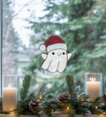 Cute Christmas Ghost Stained Glass Pattern and PNG