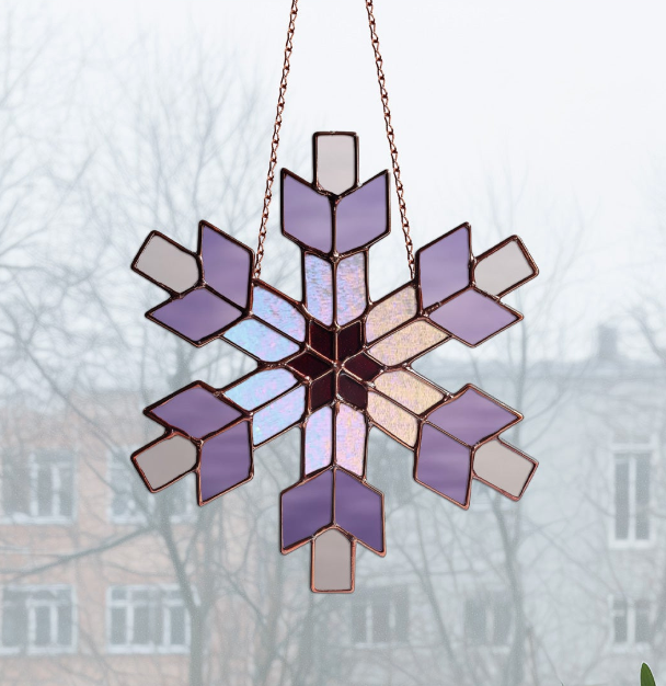 Southwest Snowflake Stained Glass Pattern and PNG