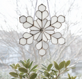 Modern Snowflake Stained Glass Pattern and PNG