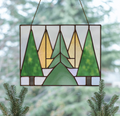 Five Trees Stained Glass Pattern and PNG