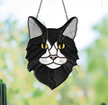 Long Haired Cat Stained Glass Pattern