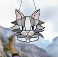 Fluffy Cat Stained Glass Pattern