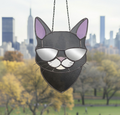Cool Cat with Sunglasses Stained Glass Pattern