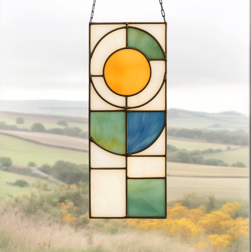 Prairie Sun Stained Glass Landscape Pattern