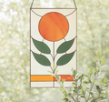 Sun Flower Symmetrical Stained Glass Pattern