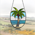 Coconut Tree Stained Glass Pattern