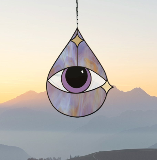 Eye Stained Glass Pattern Rain Drop