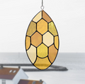 Abstract Honeycomb Teardrop Stained Glass Pattern