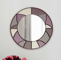 Round Geometric Mirror Stained Glass Pattern