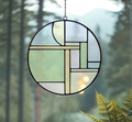 Round Abstract Art Deco Stained Glass Pattern