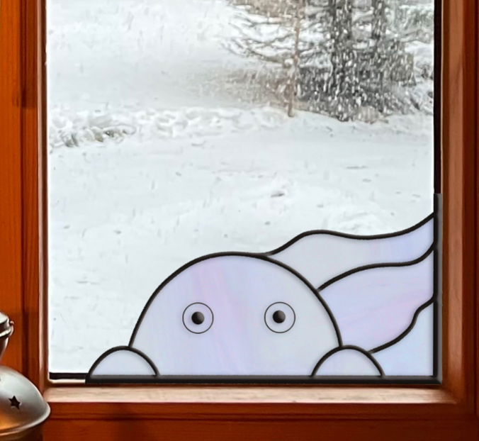 Creepy Ghost Halloween Stained Glass Pattern