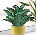 3D Plant Leaves Stained Glass Pattern