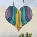 Retro Boho Groovy Heart Stained Glass Pattern