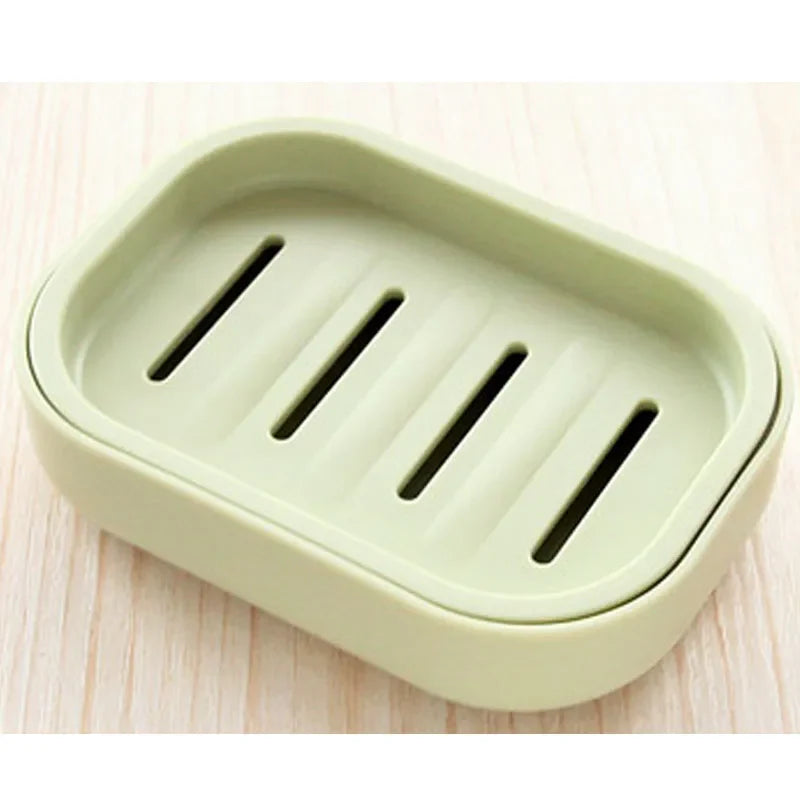 Double Layer Drain Soap Dish Portable Plastic Soap Holder for Bathroom & Travel (4.13 x 2.95 x 0.79 in / 10.5 x 7.5 x 2 cm)