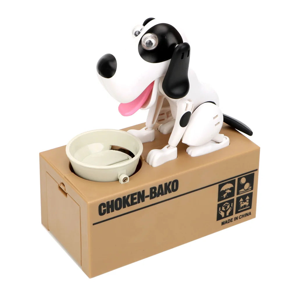 Electric Cartoon Dog Coin Bank Automatic Eating Money Piggy Bank for Kids Birthday Gift