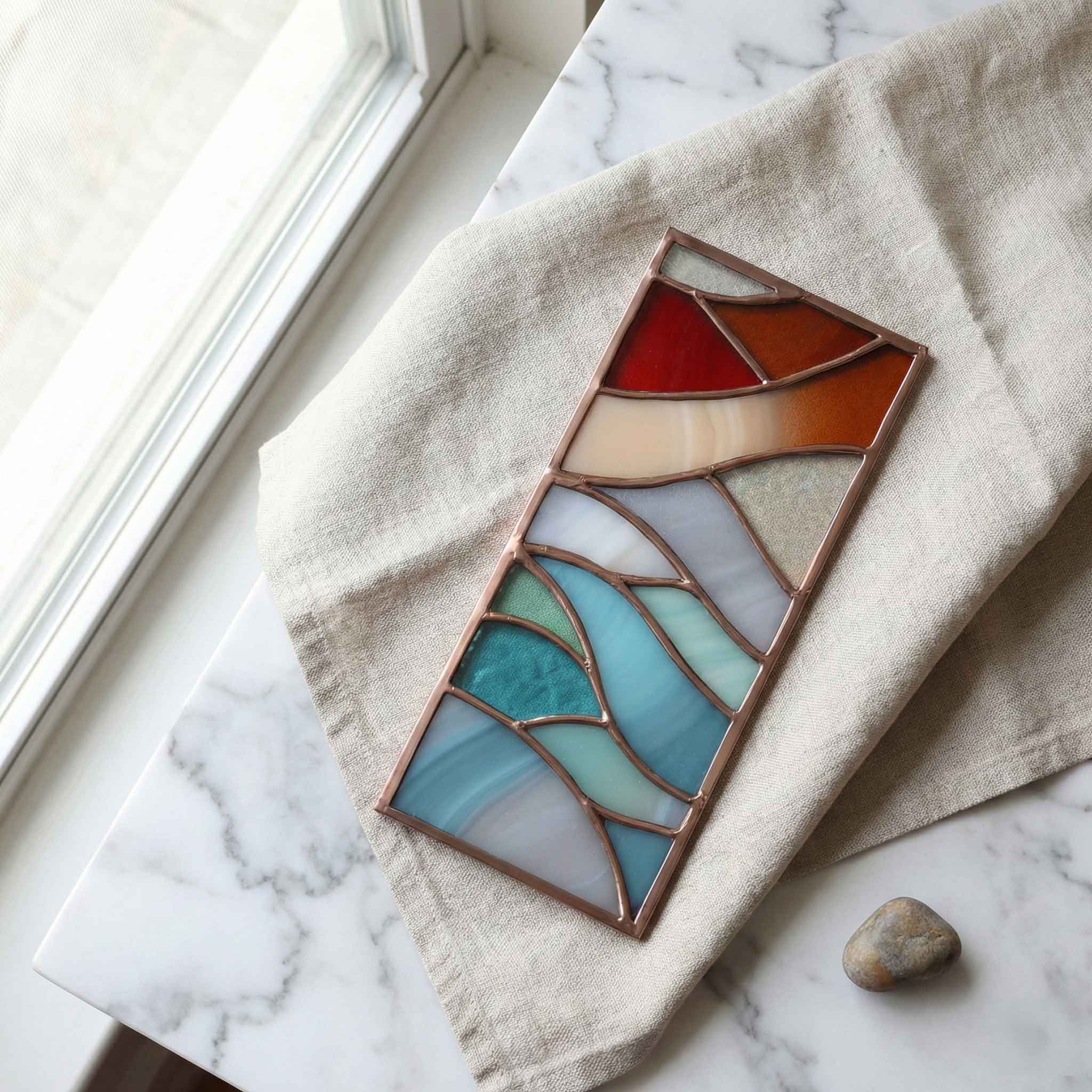Abstract Winter Panel Stained Glass Pattern & PNG