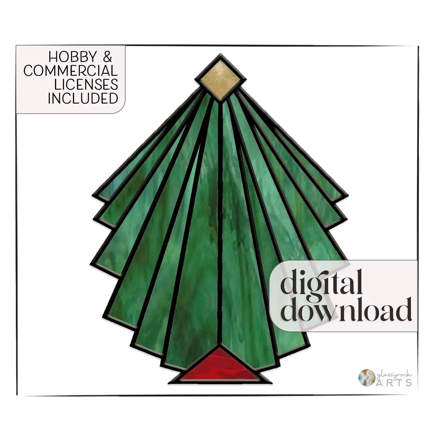 Beginner Christmas Tree Stained Glass Pattern