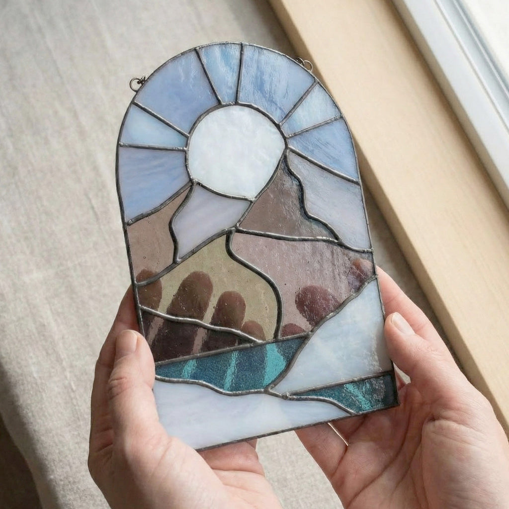 Boho Landscape Stained Glass Pattern