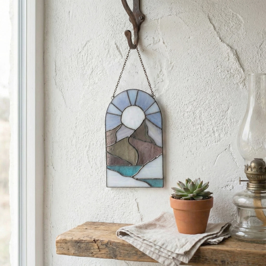 Boho Landscape Stained Glass Pattern