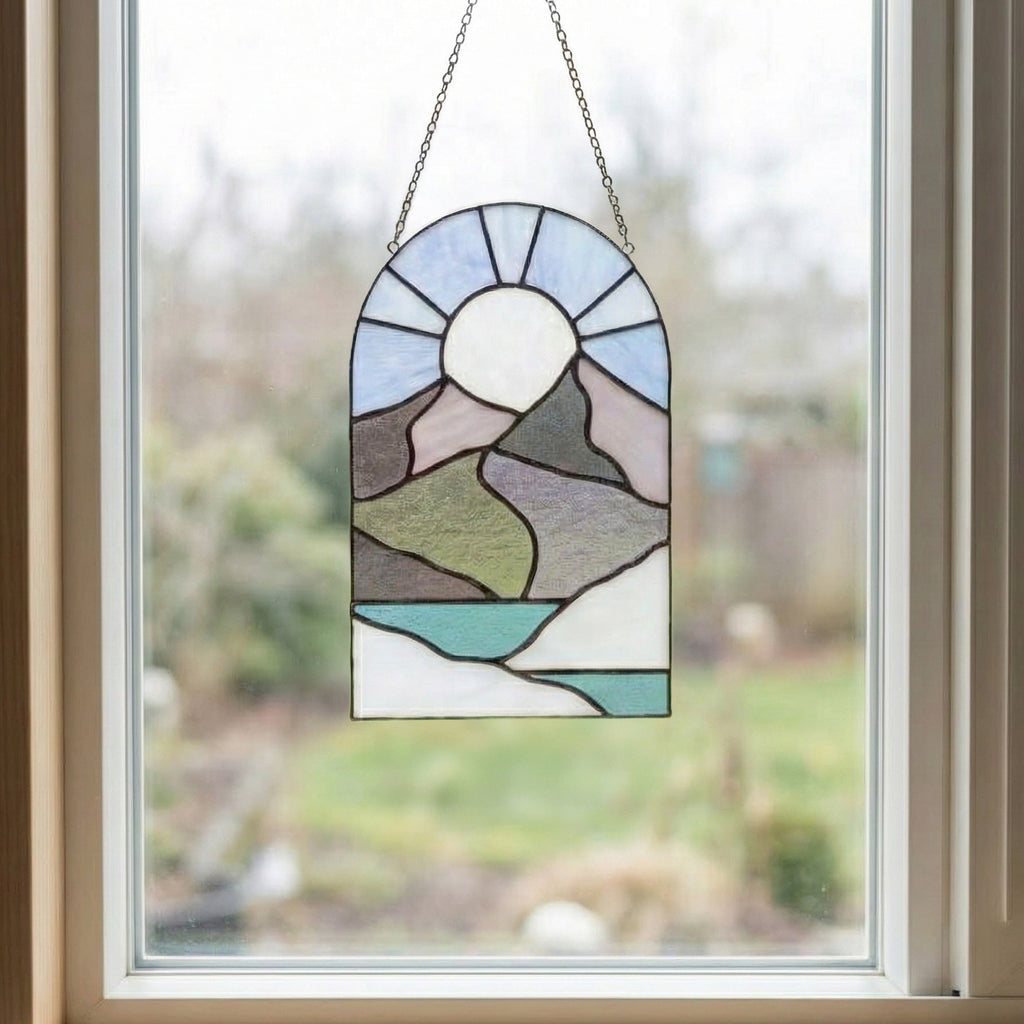 Boho Landscape Stained Glass Pattern