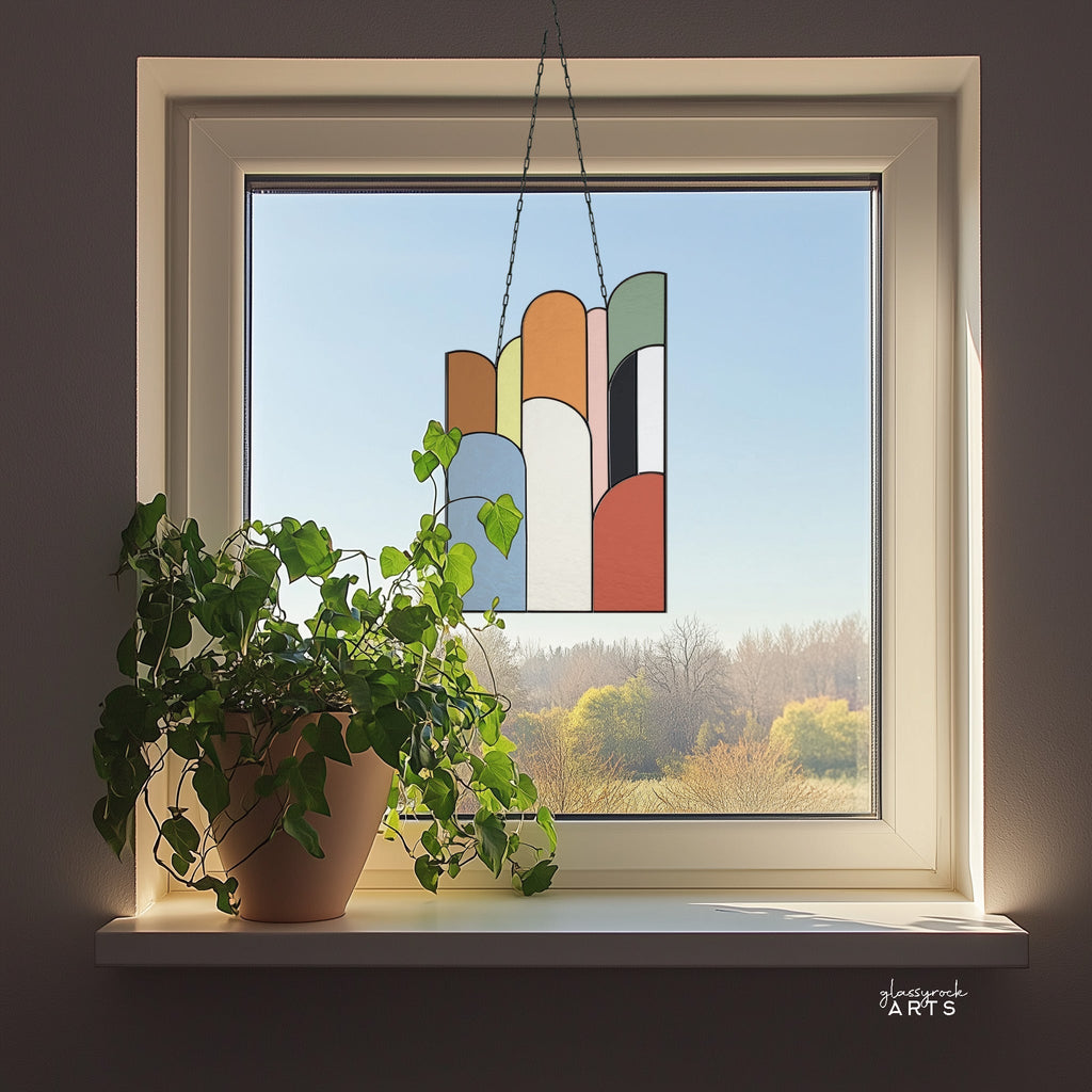 Retro Arches Stained Glass Pattern