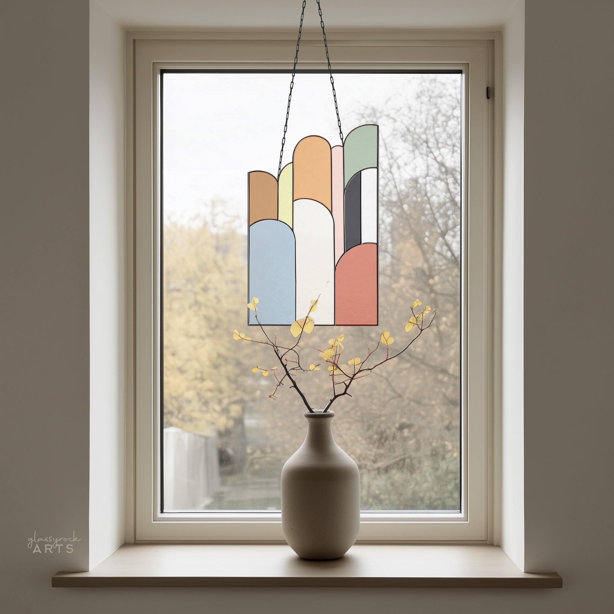 Retro Arches Stained Glass Pattern