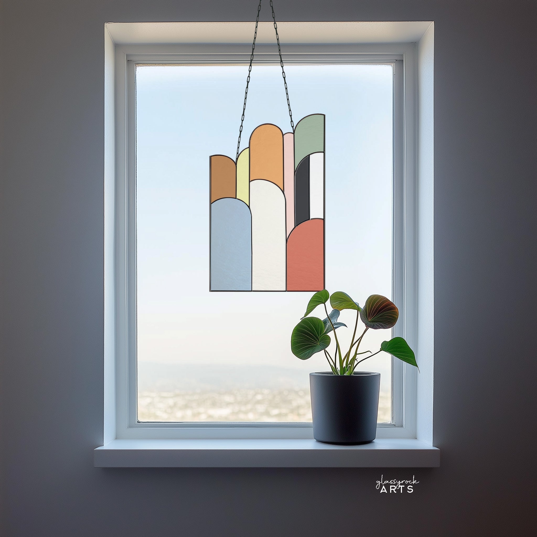 Retro Arches Stained Glass Pattern