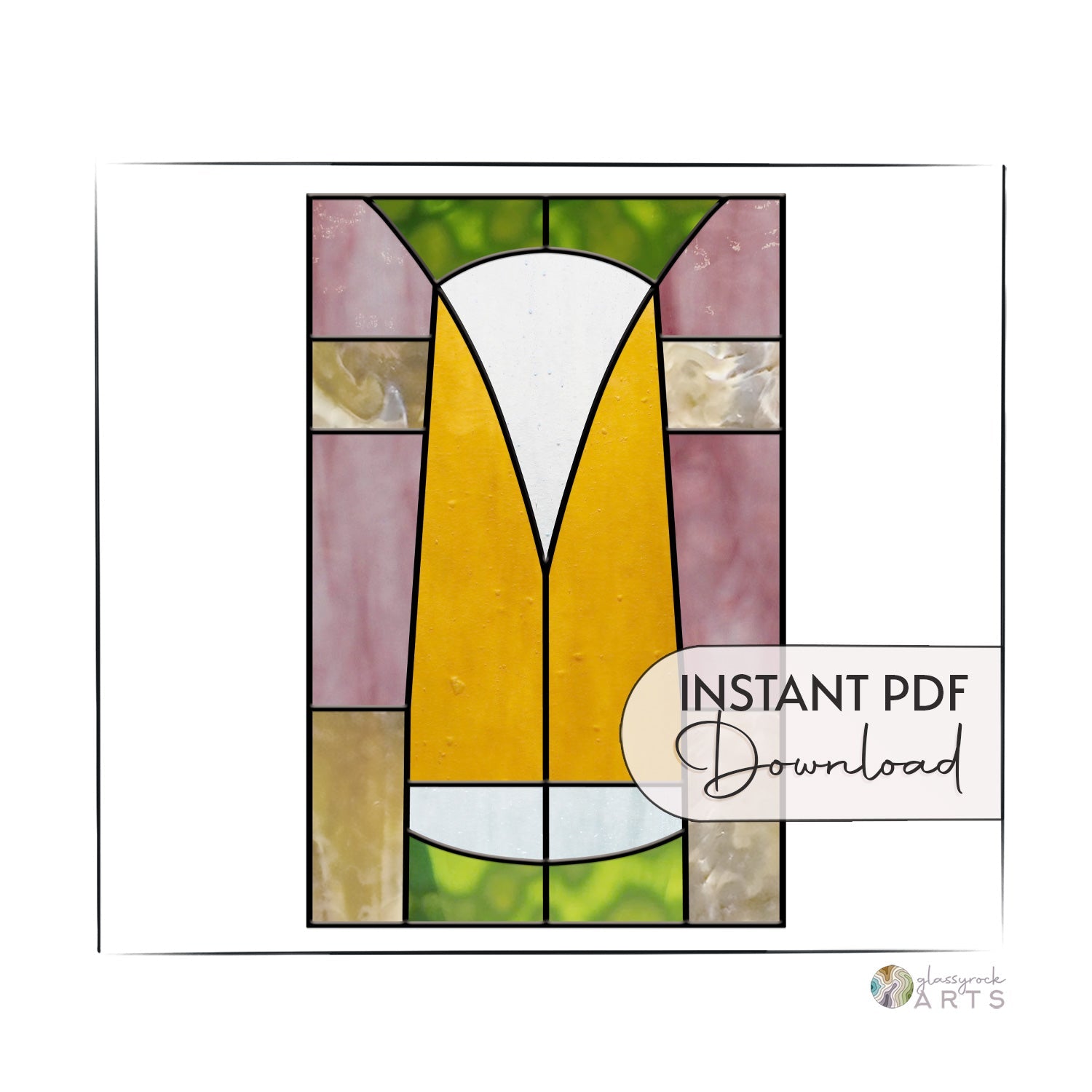 Art Deco Stained Glass Panel Pattern