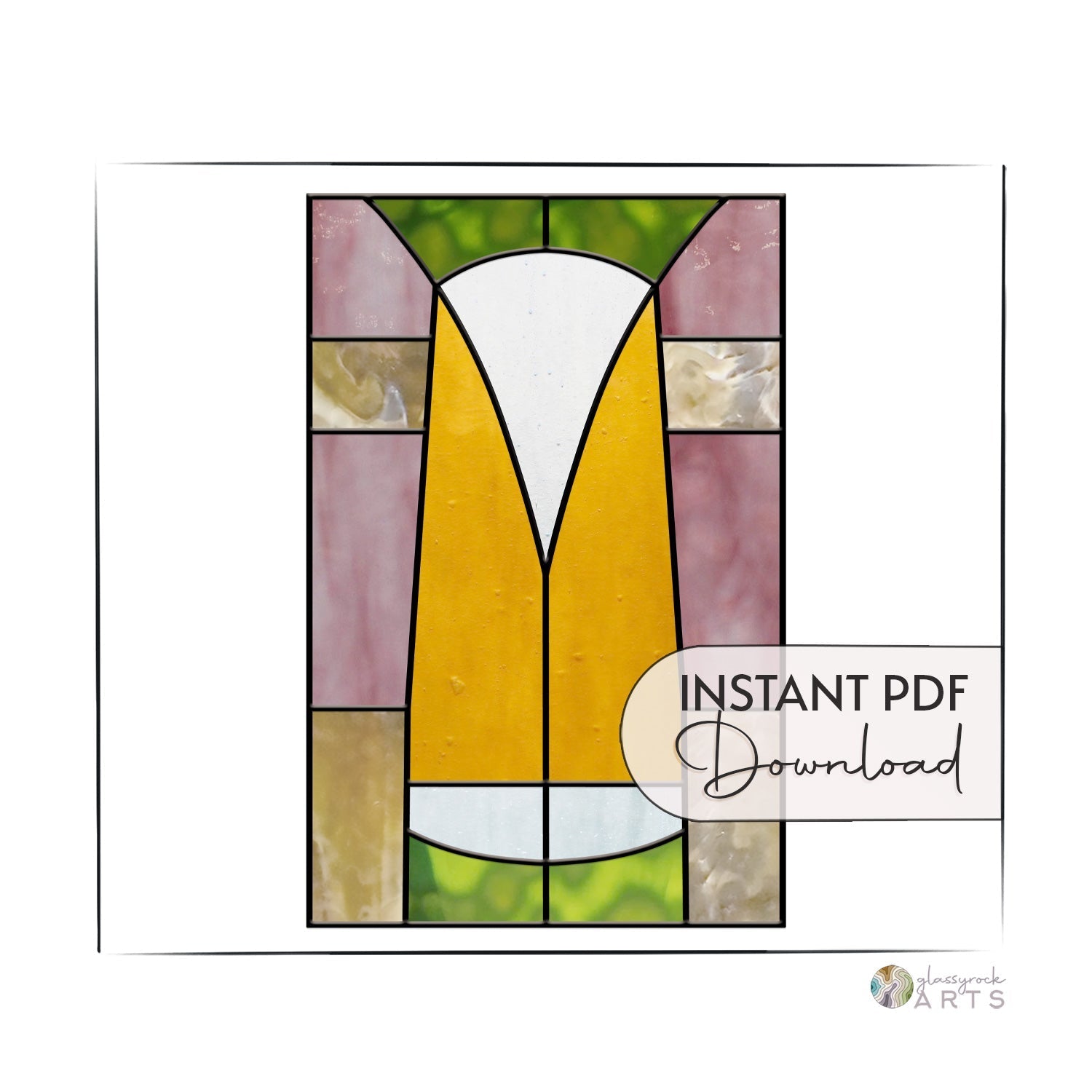 Art Deco Stained Glass Panel Pattern