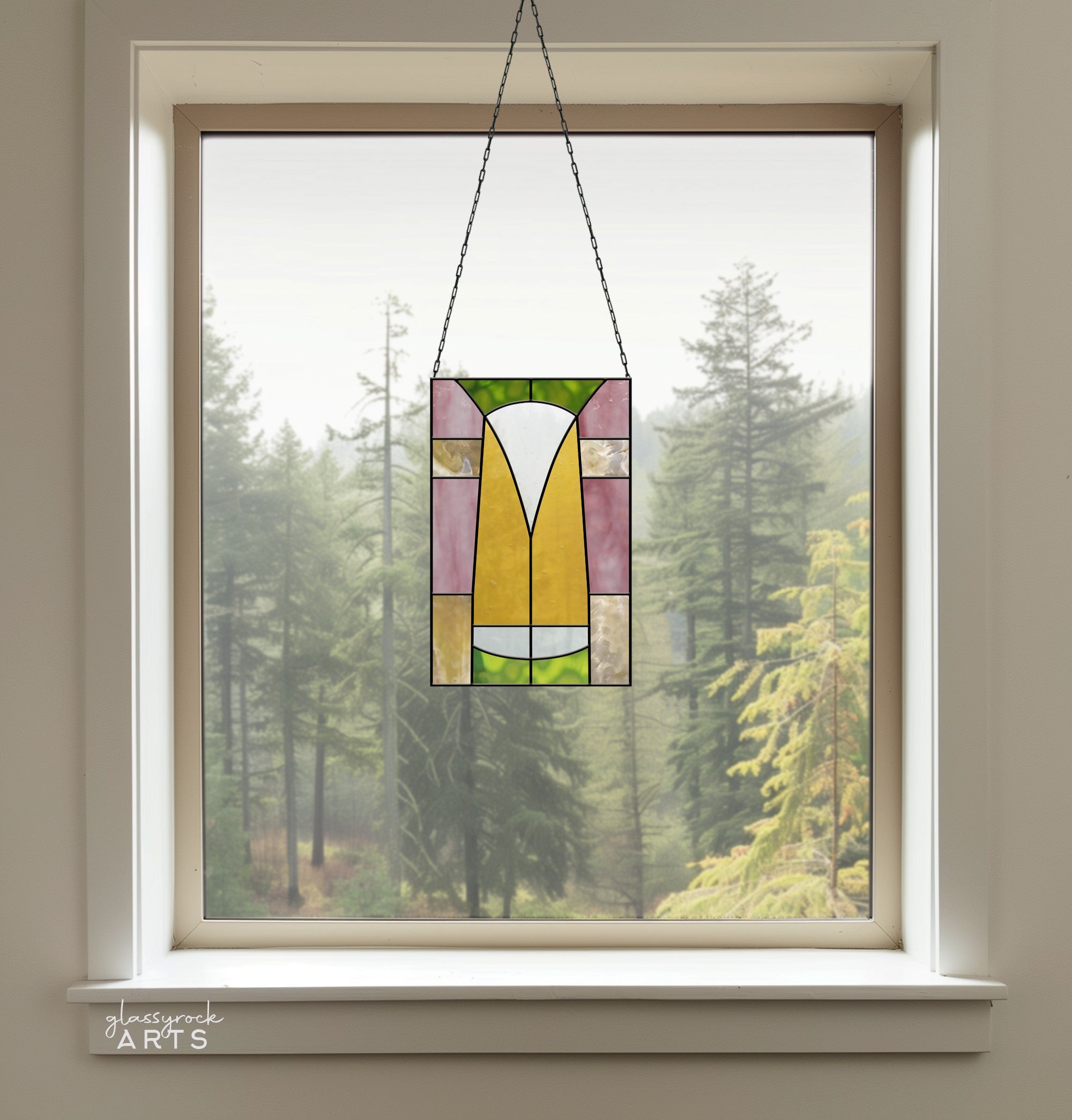 Art Deco Stained Glass Panel Pattern