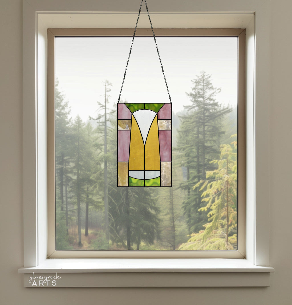 Art Deco Stained Glass Panel Pattern