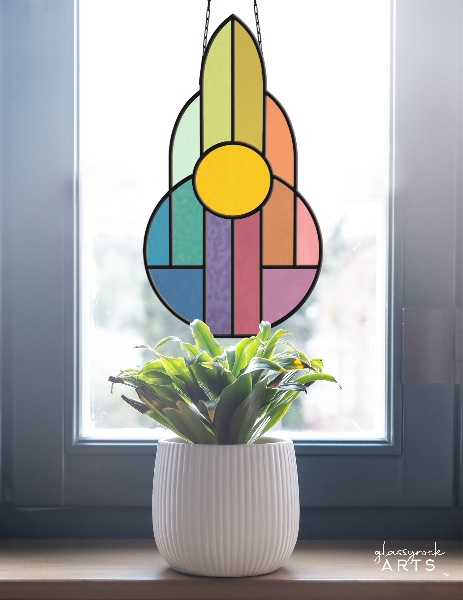 Art Deco Rainbow Stained Glass Pattern