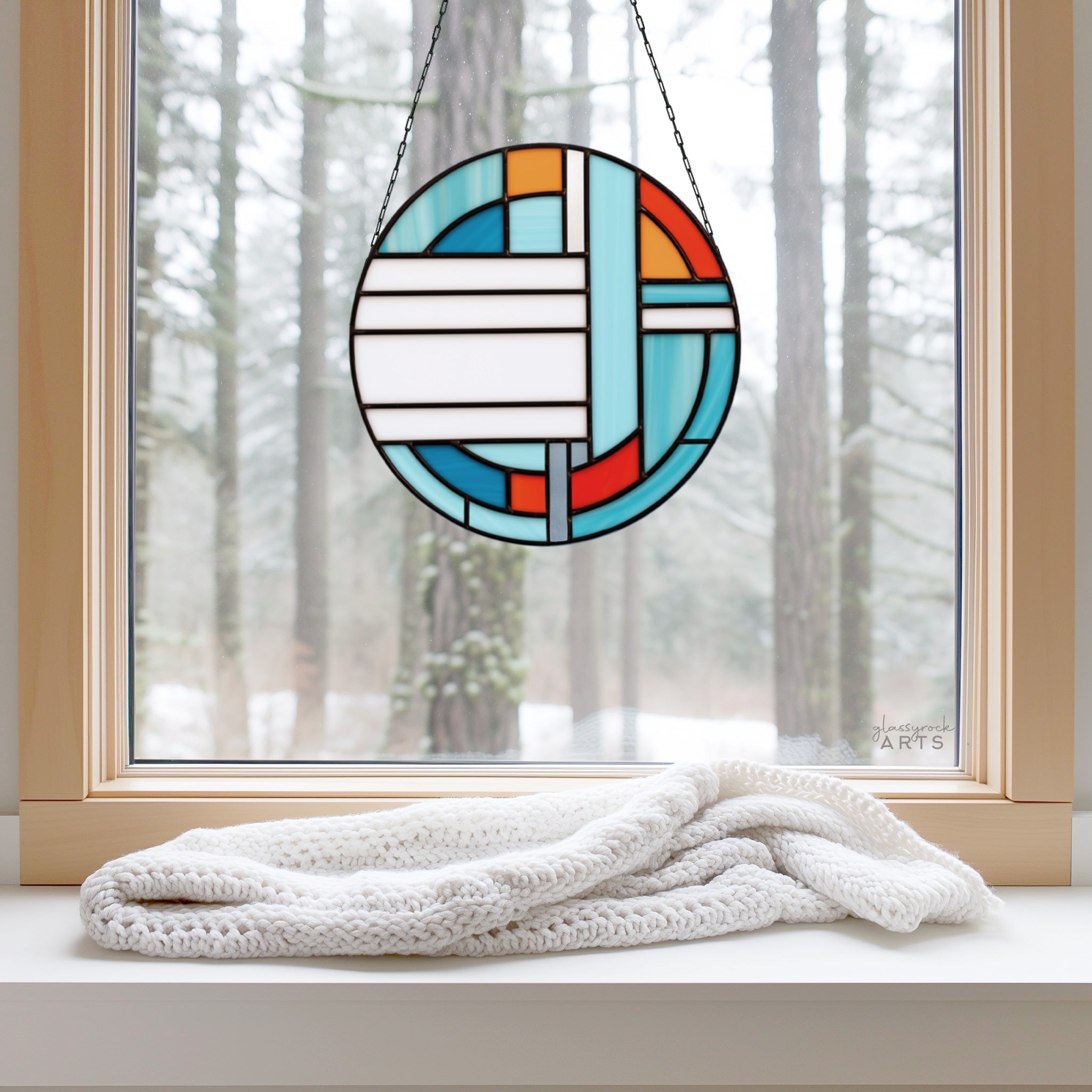 Round Art Deco Stained Glass Pattern