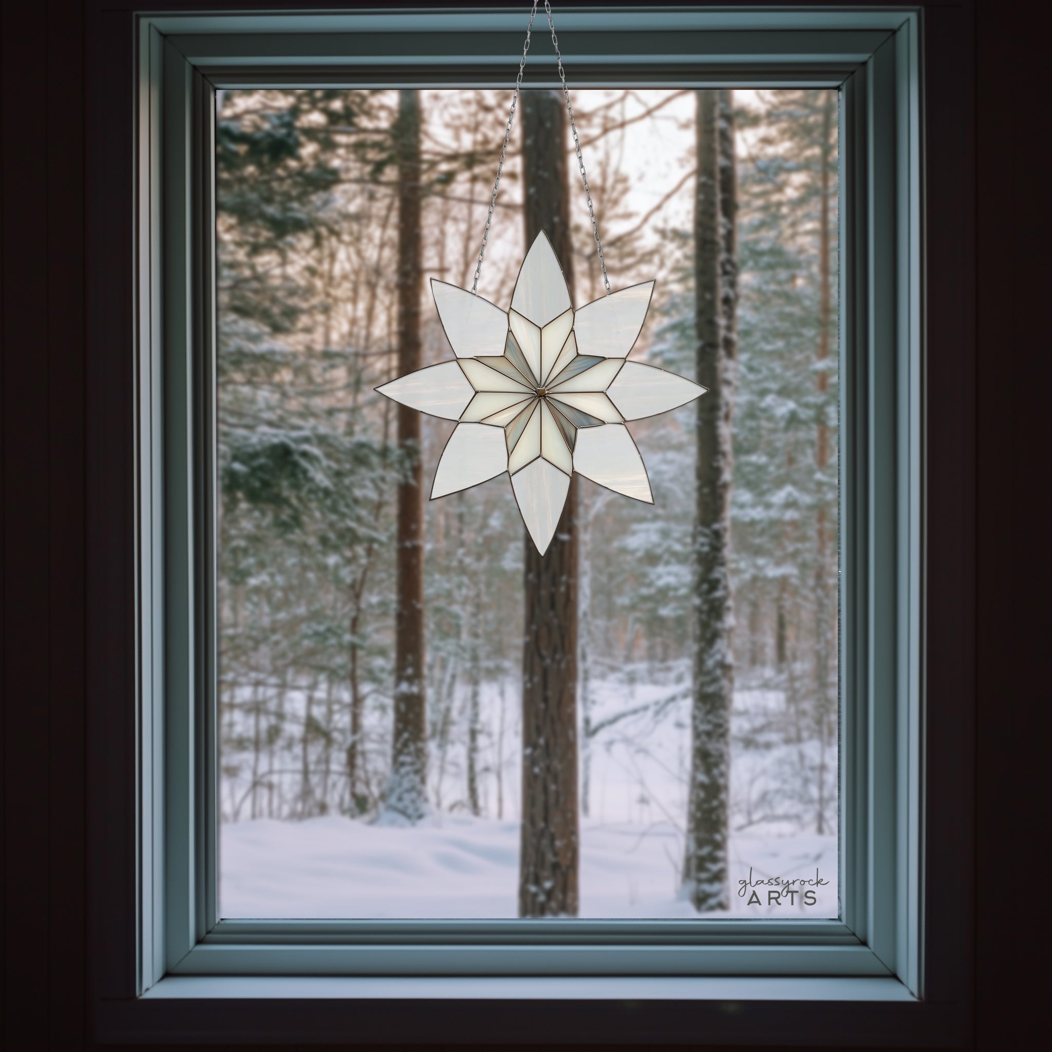 Snowflakes Stained Glass Pattern Pack of 6
